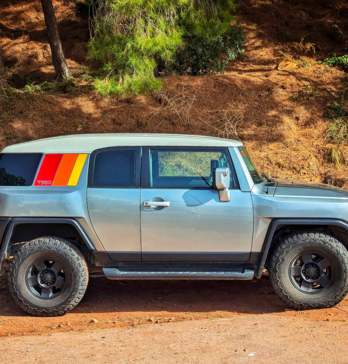 FJ Cruiser TRD vintage vinyl decal Yellow Orange Red