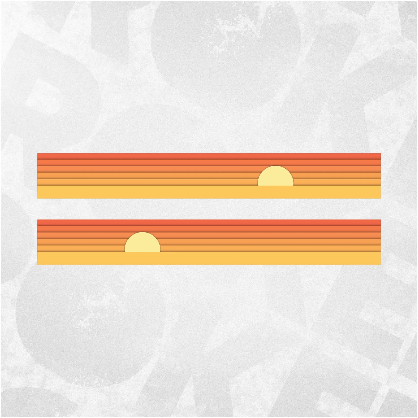 Retro Vinyl Wrap Graphics Kit - Ford Bronco Sport Compatible Decal Sunset Side Stripes - Printed Automative Sticker
