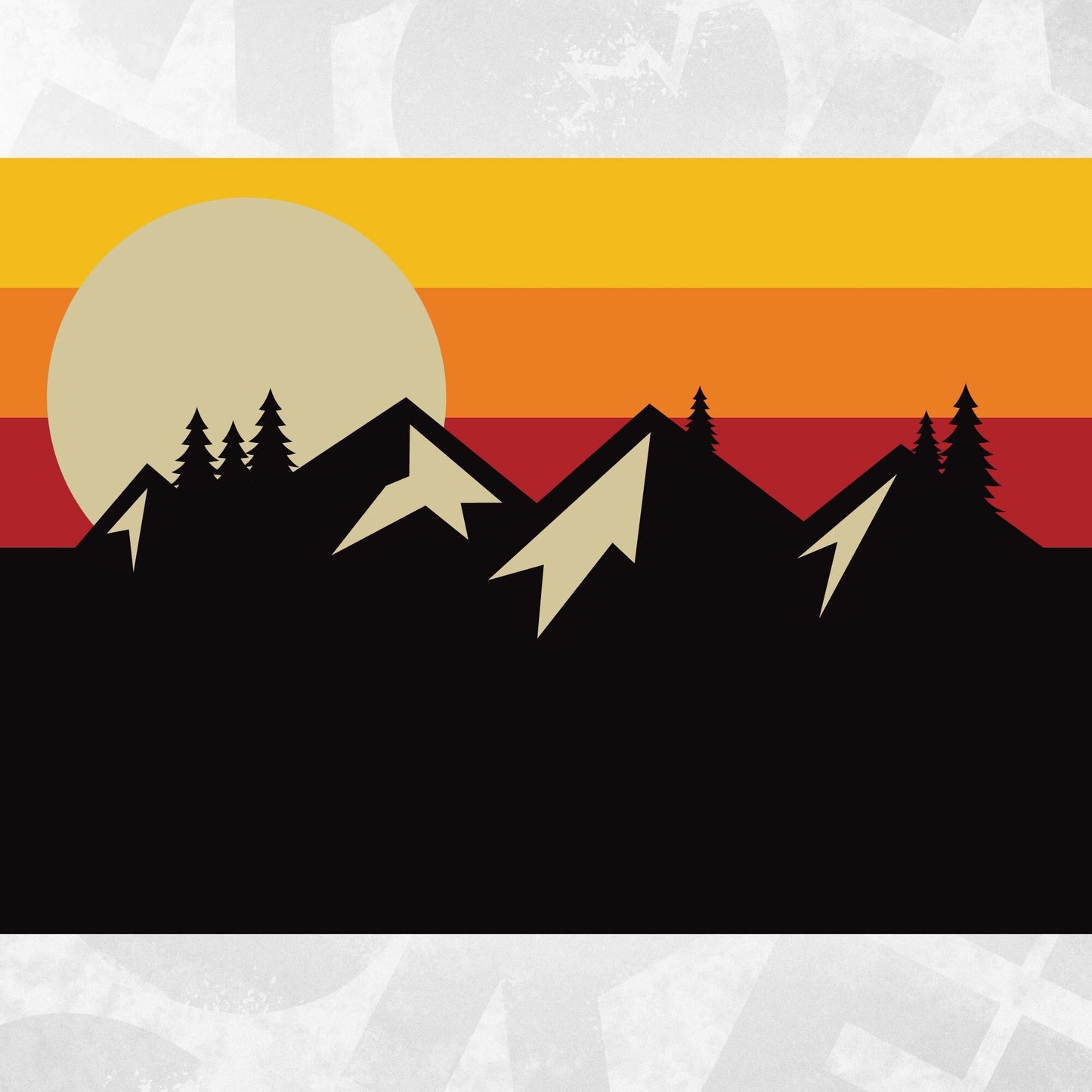 Mountain Sunset Side Stripe Decals for VW Transporter T4 T5 T6 – Triple Retro Colour Vinyl Graphics Kit