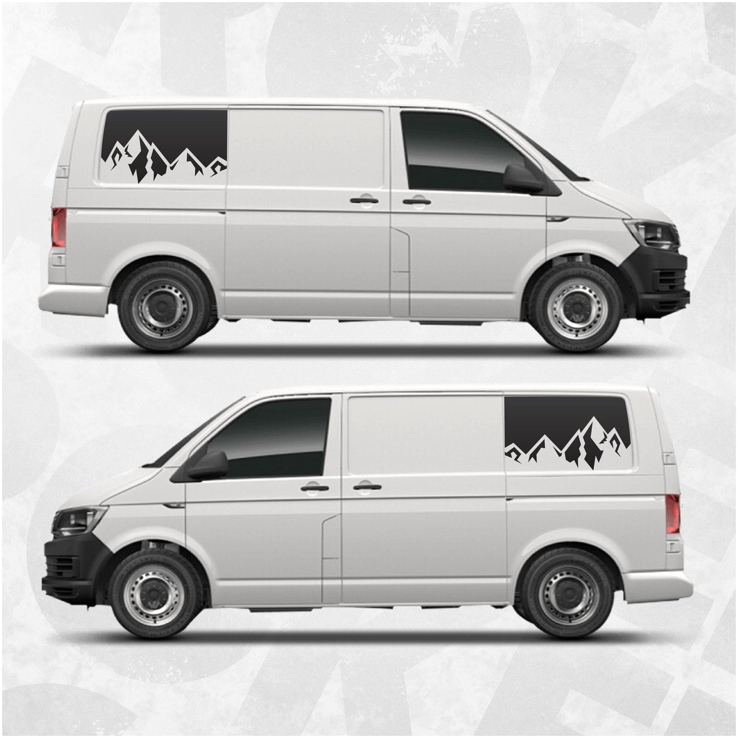 Mountain Range Window Decal for VW Transporter T5 T6 | Camper Van Vinyl Stickers | Multivan Caravelle California Window Graphics Set