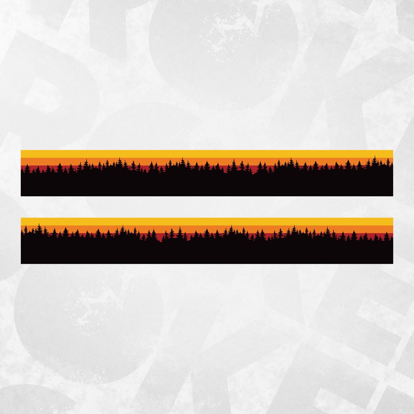 Retro Forest Sunset Stripe Decal Kit for VW Transporter Multivan – Adventure Van Side Graphics – Fits T4 T5 T6 – ORAJET Wrap Vinyl