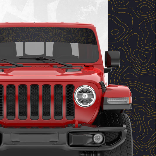 Topographic Windshield Banner Decal – Universal Off-Road Adventure Graphic