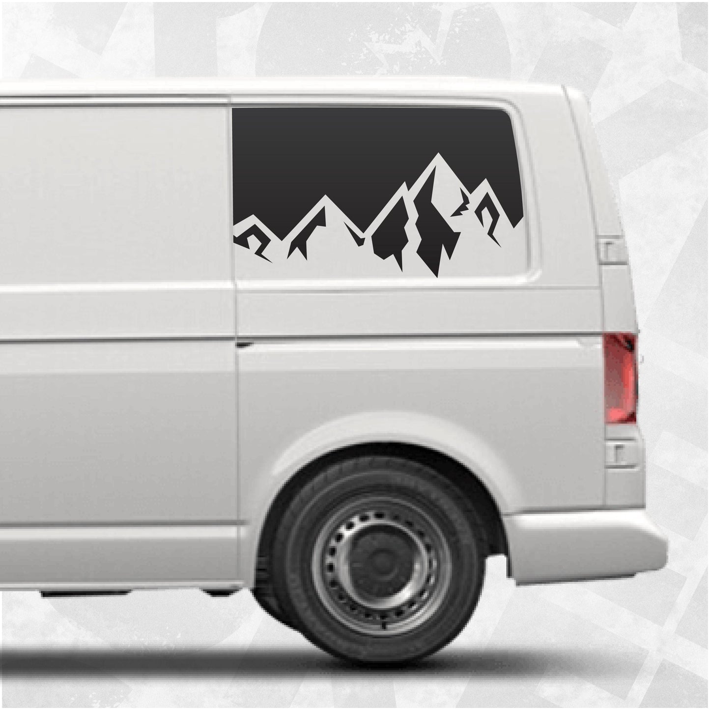 Mountain Range Window Decal for VW Transporter T5 T6 | Camper Van Vinyl Stickers | Multivan Caravelle California Window Graphics Set
