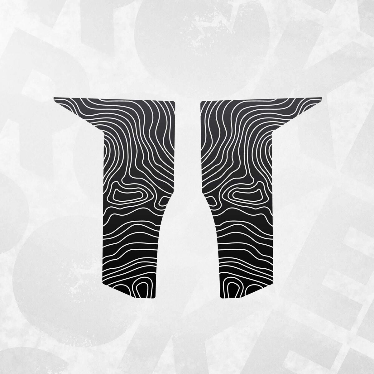 Dacia Bigster Solid Panel Topographic Door Trim Decals – Pair showcasing topographic lines in a sleek design.