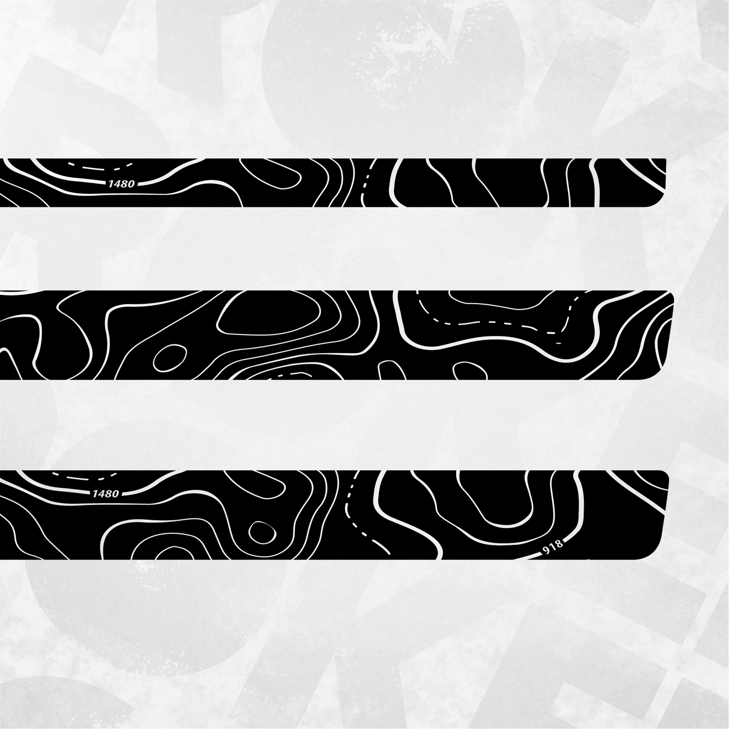 VW Transporter Multivan side decals - TOPOGRAPHIC pattern