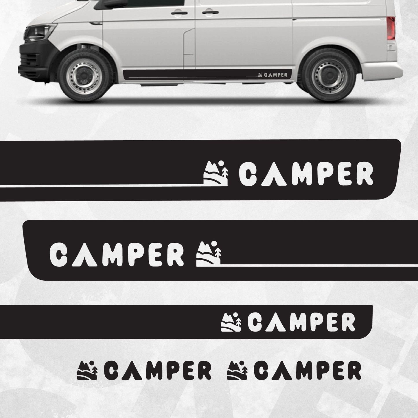 VW Transporter Multivan side stripe decal - CAMPER