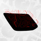 Toyota 4Runner Topographic Window Decal design with black background and red contour lines for 5th Gen models 2010-2024.
