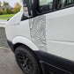 Mercedes Sprinter Topographic Door Wrap Decal showcased on a Mercedes-Benz van side door.