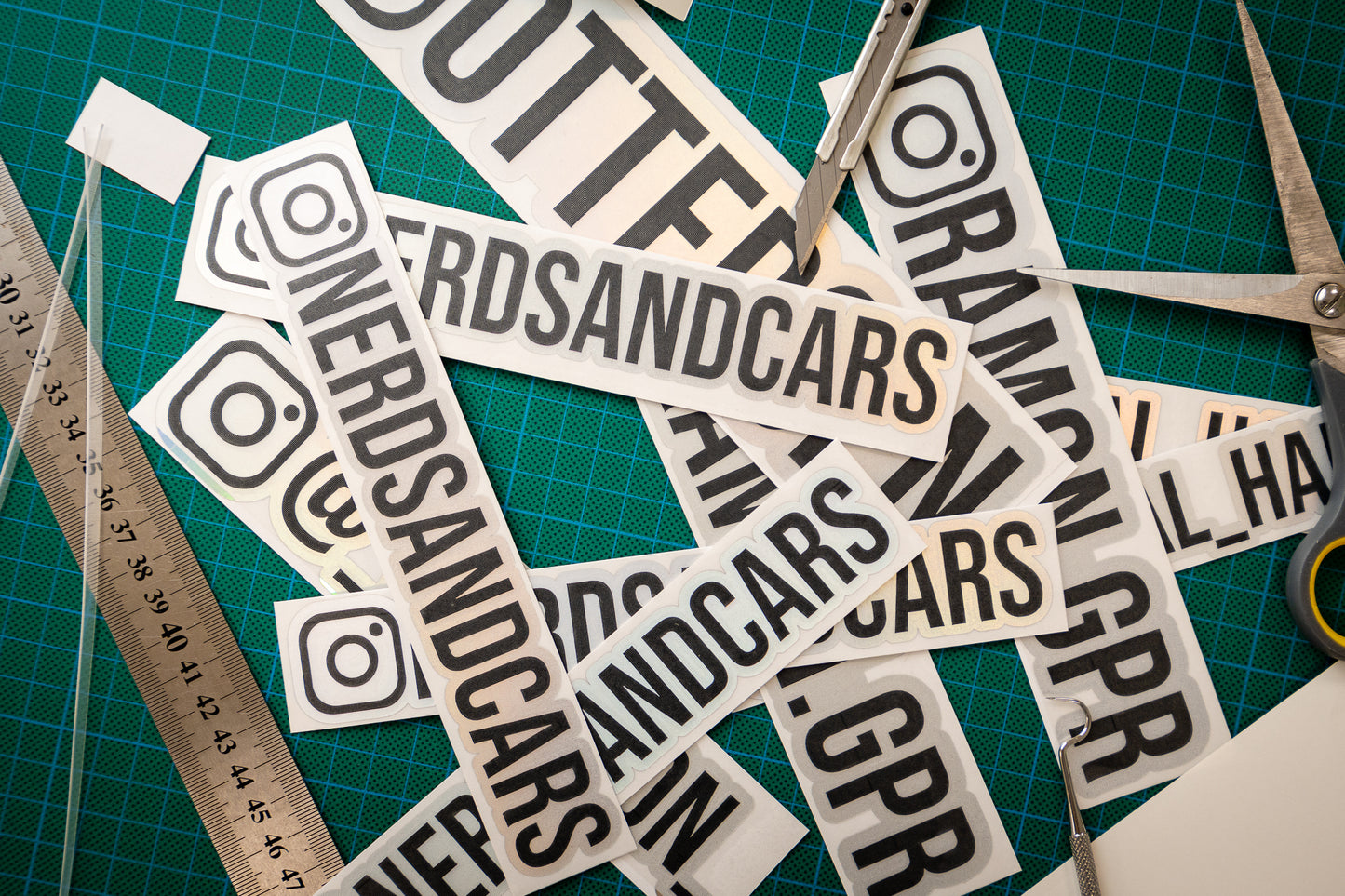 Holographic/Black Instagram Name Decal
