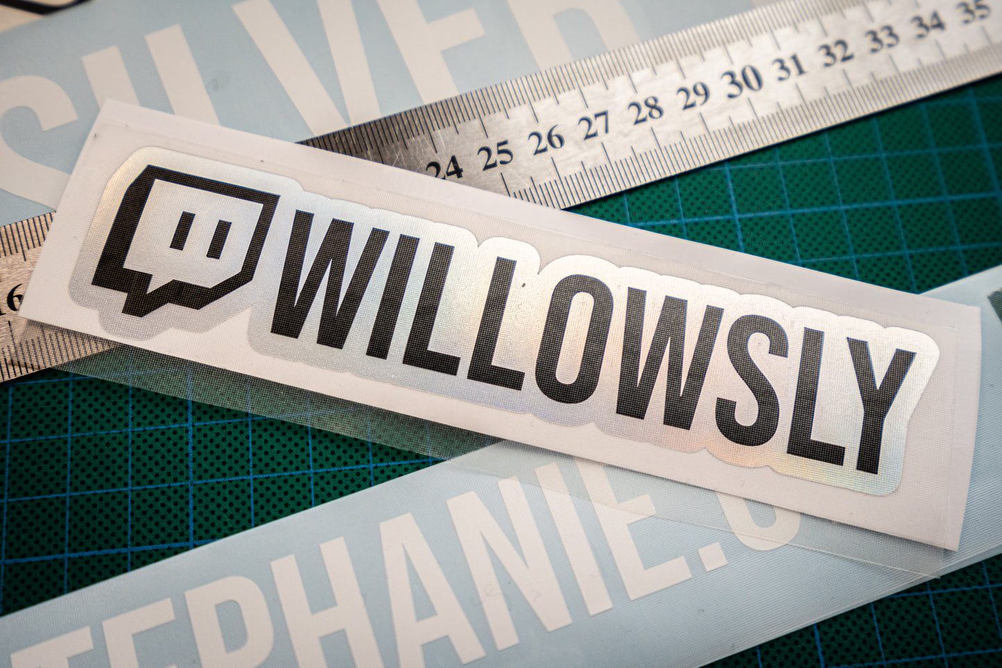 Holographic/Black Instagram Name Decal