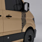 VW Crafter Topo Lines Door Decal on side of vehicle showcasing topographic design detail