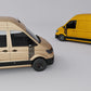 VW Crafter Topo Lines Door Decal applied on two van models, showcasing a unique cut-out design for MAN TGE 2017+