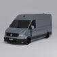VW Crafter Racing Chevron Door Decal on a grey VW Crafter Mk2 van, showcasing a motorsport-inspired look.