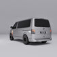 VW Transporter T5 T6 Sunset Mountain Forest Door Decal on a silver van exterior