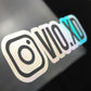 Holographic/Black Instagram Name Decal