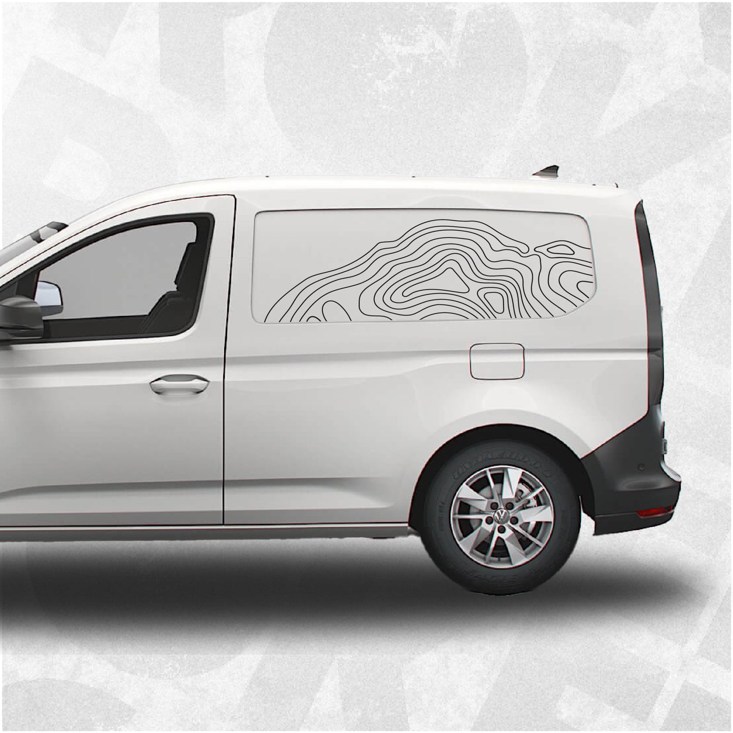 VW Caddy Mk5 Rear Quarter Window/Panel Topographic Decal Set