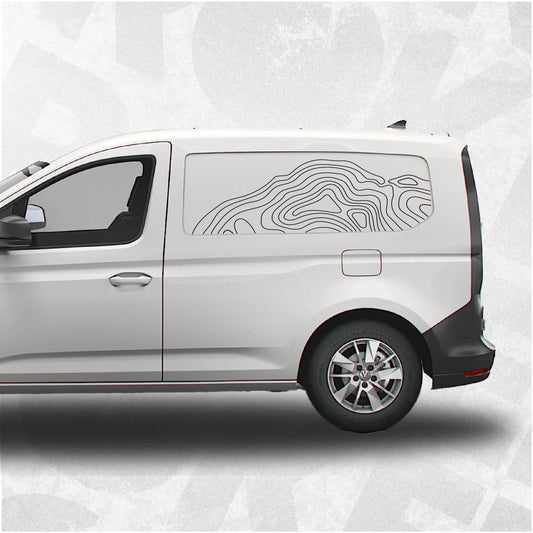 VW Caddy Mk5 Rear Quarter Window/Panel Topographic Decal Set