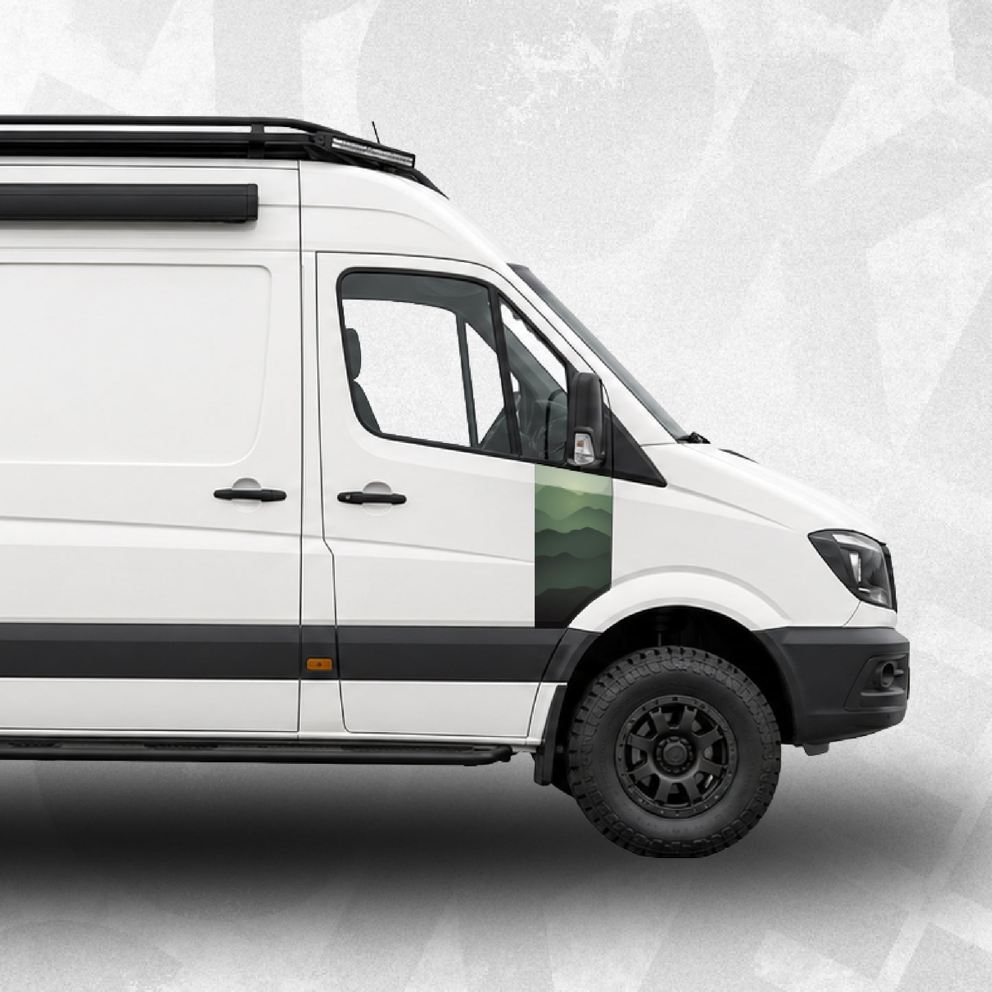 Green Mountain Front Door Graphics – Mercedes Sprinter / VW Crafter Mk1 Compatible