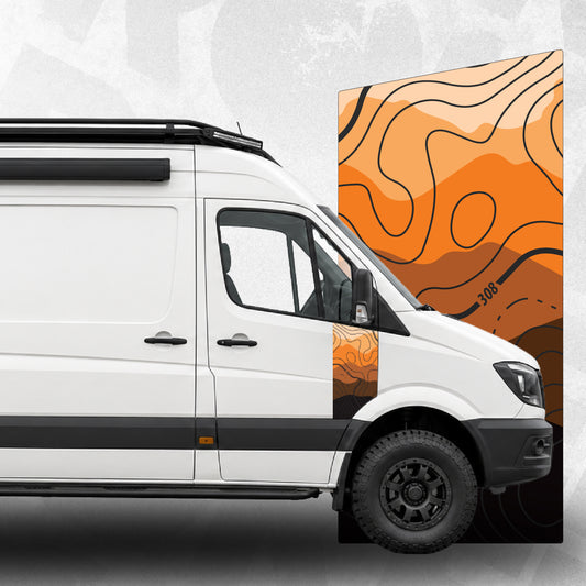 Desert Topographic Front Door Graphics – Mercedes Sprinter / VW Crafter Mk1 Mk2 Compatible