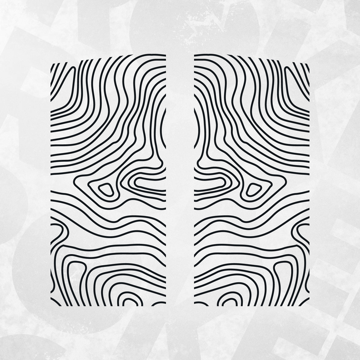 Mercedes Sprinter Topographic Door Wrap Decal design featuring sharp contour lines suitable for NCV Crafter Mk1.