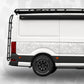 VW Crafter Topographic Side Decal Kit on a van, featuring fine contour map lines and a clean outdoor look.