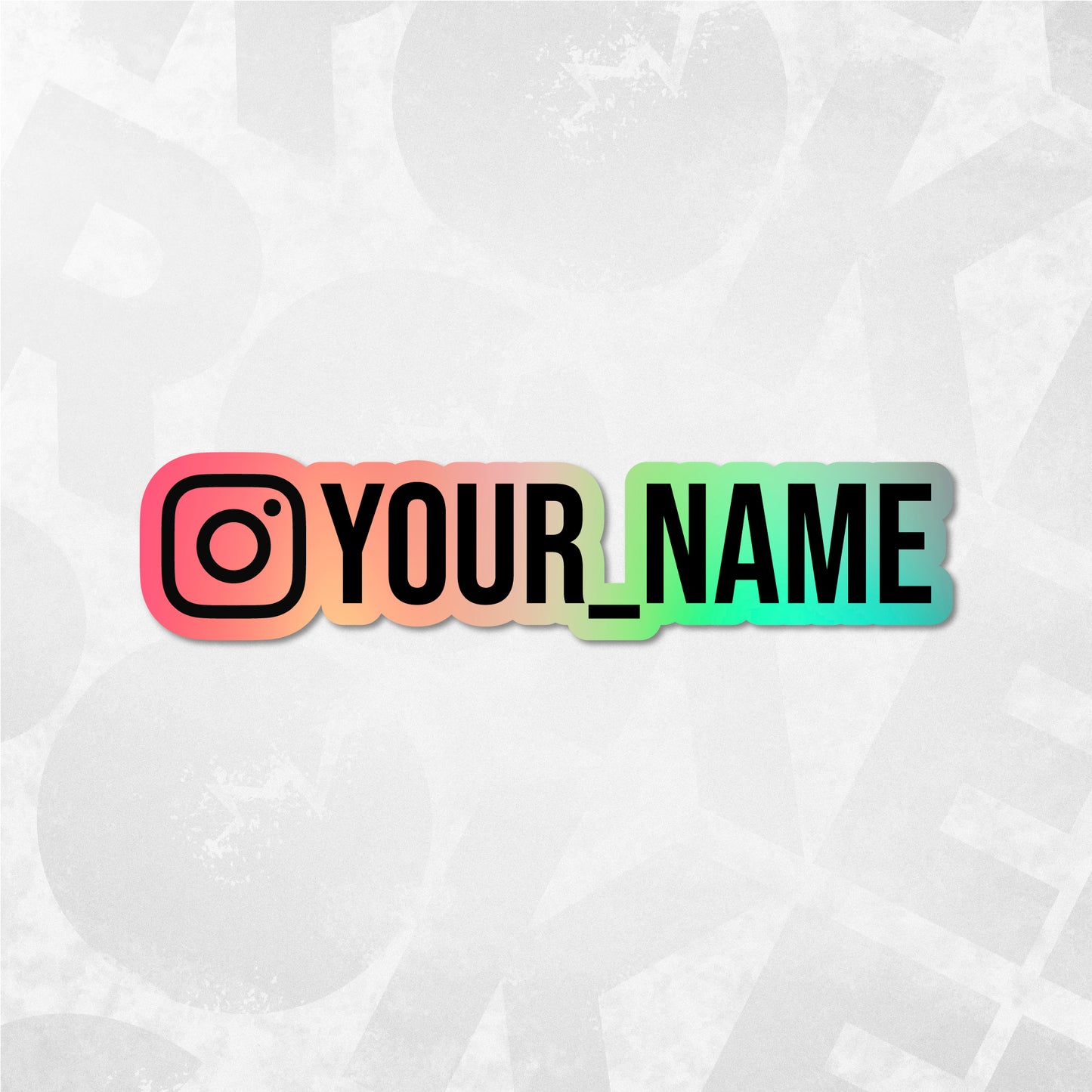 Holographic/Black Instagram Name Decal