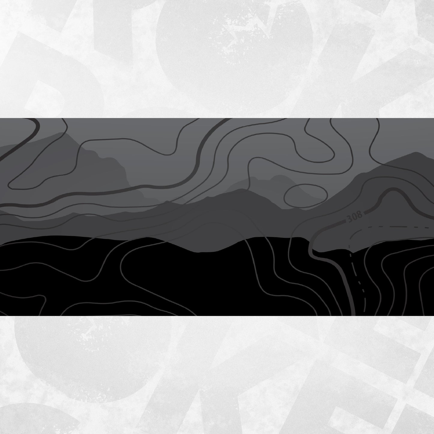 Universal Topographic Partial Wrap custom vinyl sheet design featuring abstract topographic patterns.