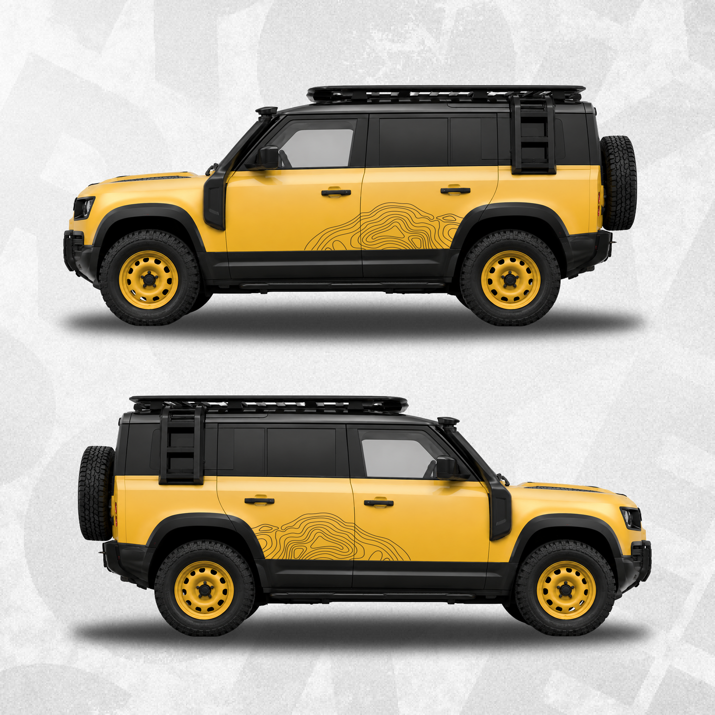 Topographic Side Panel Decal Set – Land Rover Defender L663 Compatible