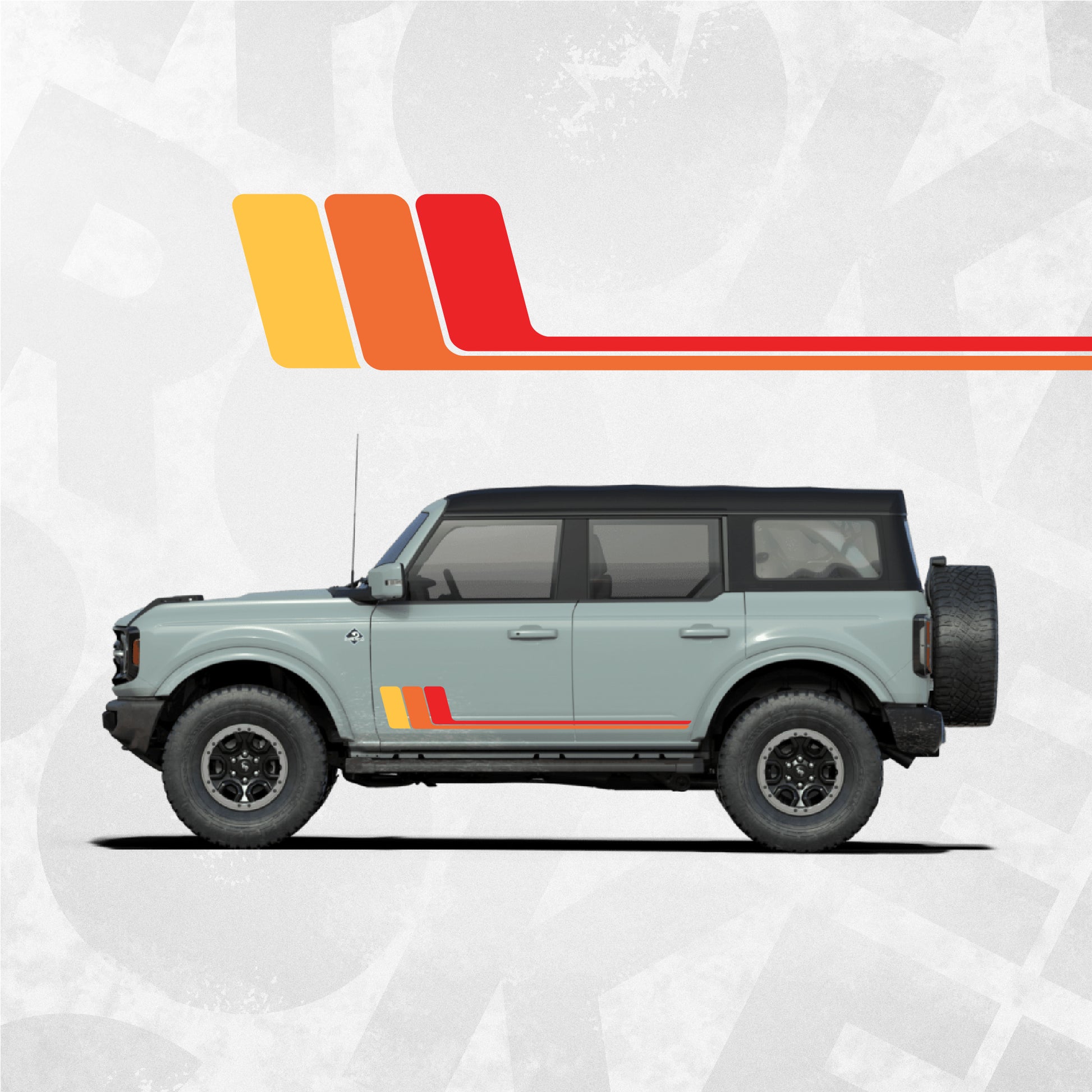 Ford Bronco retro stripe graphics