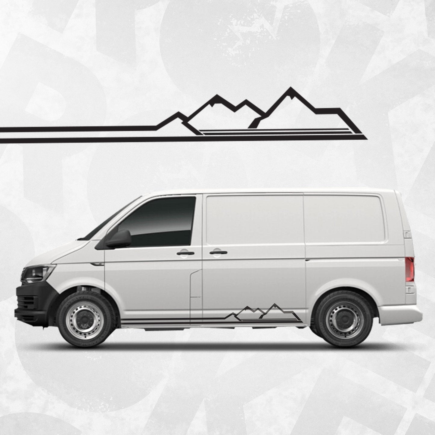 Van decals - VW T4 T5 T6 side stripe mountain decal sticker - Adventure graphic car van decal