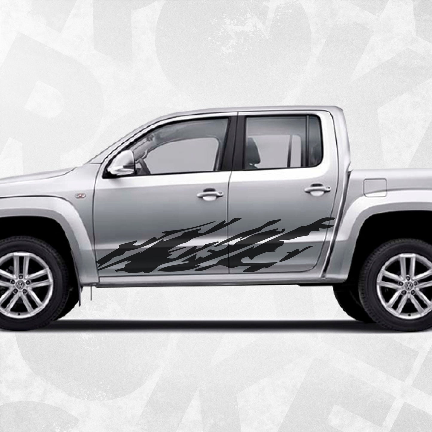 Amarok mud splash side decal kit, Door rocker panel SUV decal, fits Volkswagen Amarok truck