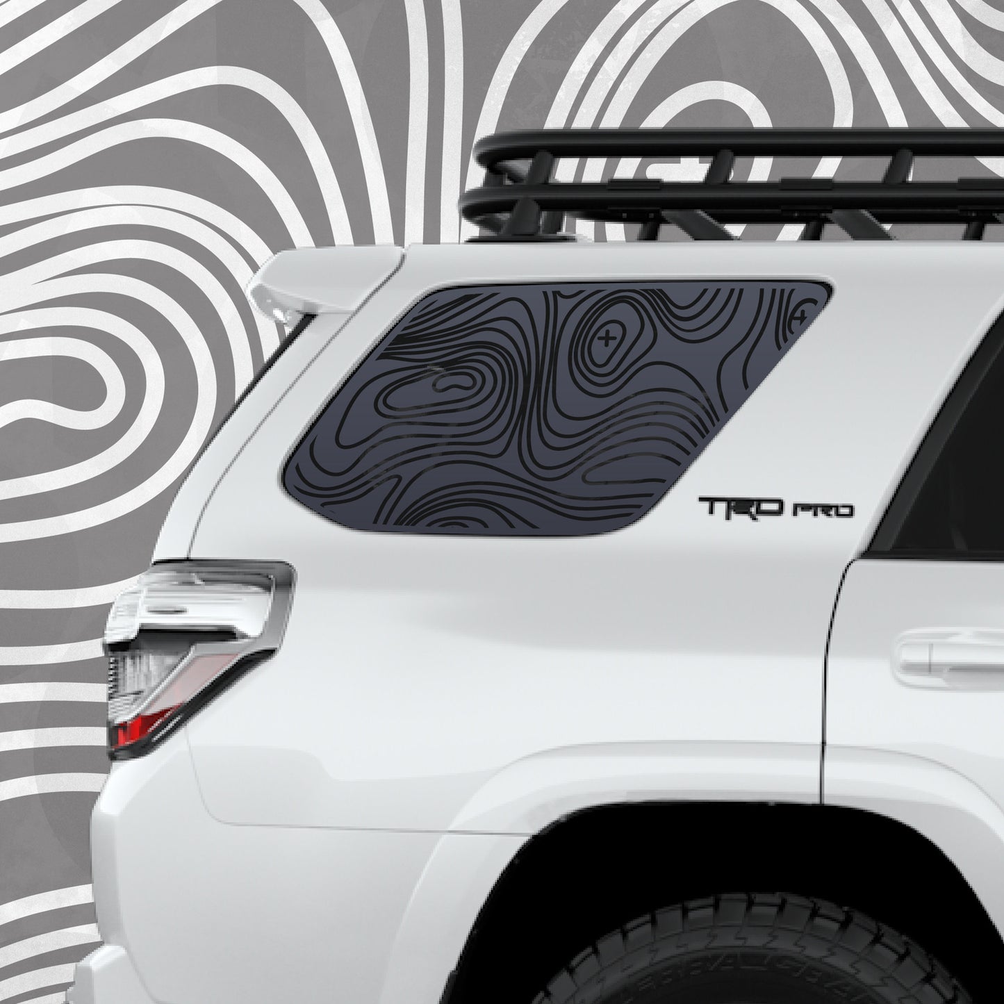 4runner Decal - Topographical map quarter window decal - Fits Toyota 4runner 5th generation - Set of 2