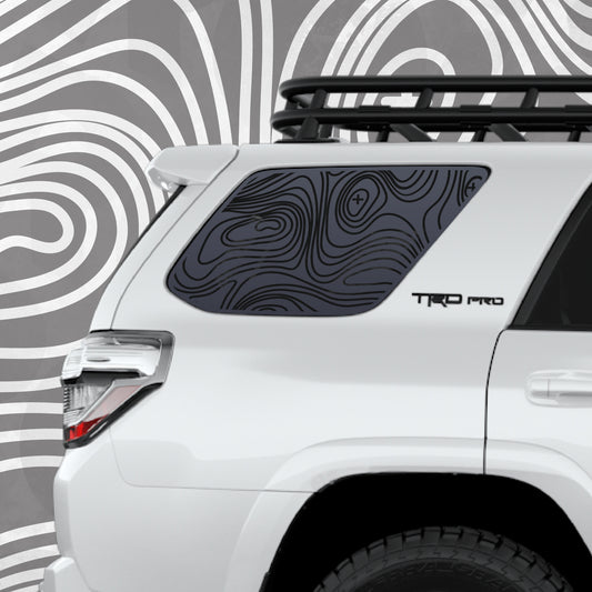 4runner Decal - Topographical map quarter window decal - Fits Toyota 4runner 5th generation - Set of 2