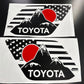 Toyota 4runner Window Decal - Mountains with Sun Landscape - Fits Toyota 4runner 5th generation - Set of 2