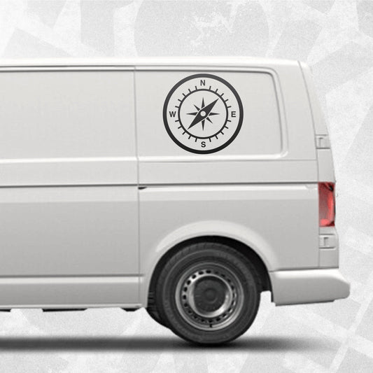 VW Transporter Compass Decal Set: Camper Van Adventure Vinyl (Set of 2)
