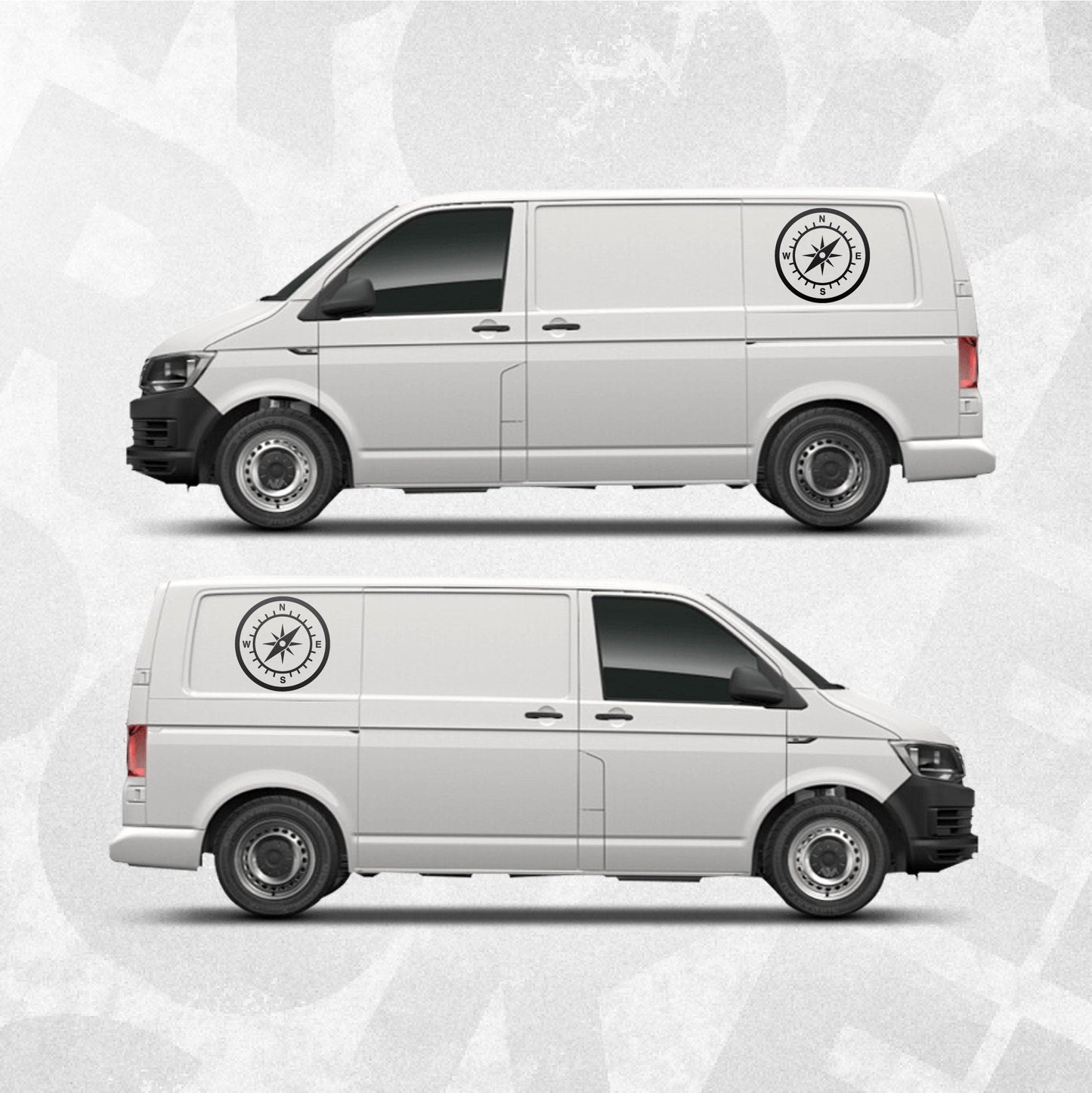 VW Transporter Compass Decal Set: Camper Van Adventure Vinyl (Set of 2)