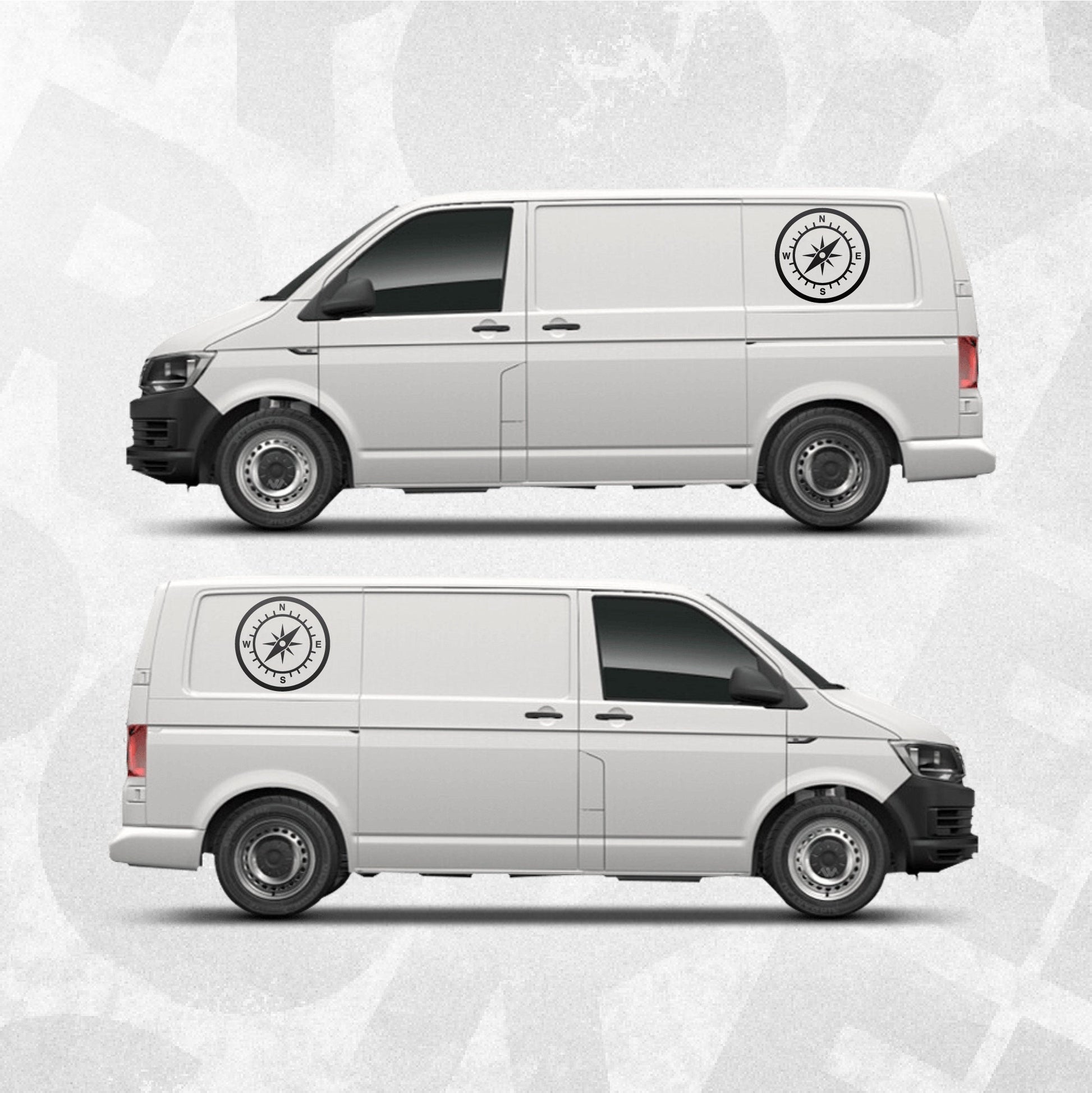 VW Transporter Compass Decal Set: Camper Van Adventure Vinyl (Set of 2)