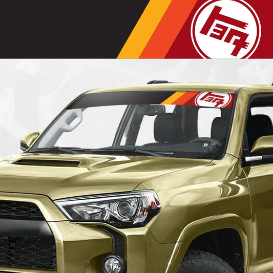 Toyota Windshield Banner Decal - Retro Colour Scheme Car Printed Sticker