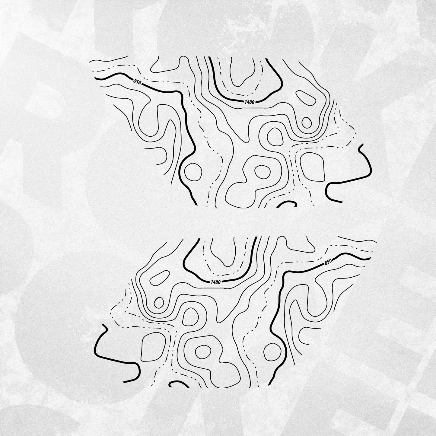 Topographic Map Toyota 4runner Window Decal - Fits Toyota 4runner 5th generation - Set of 2