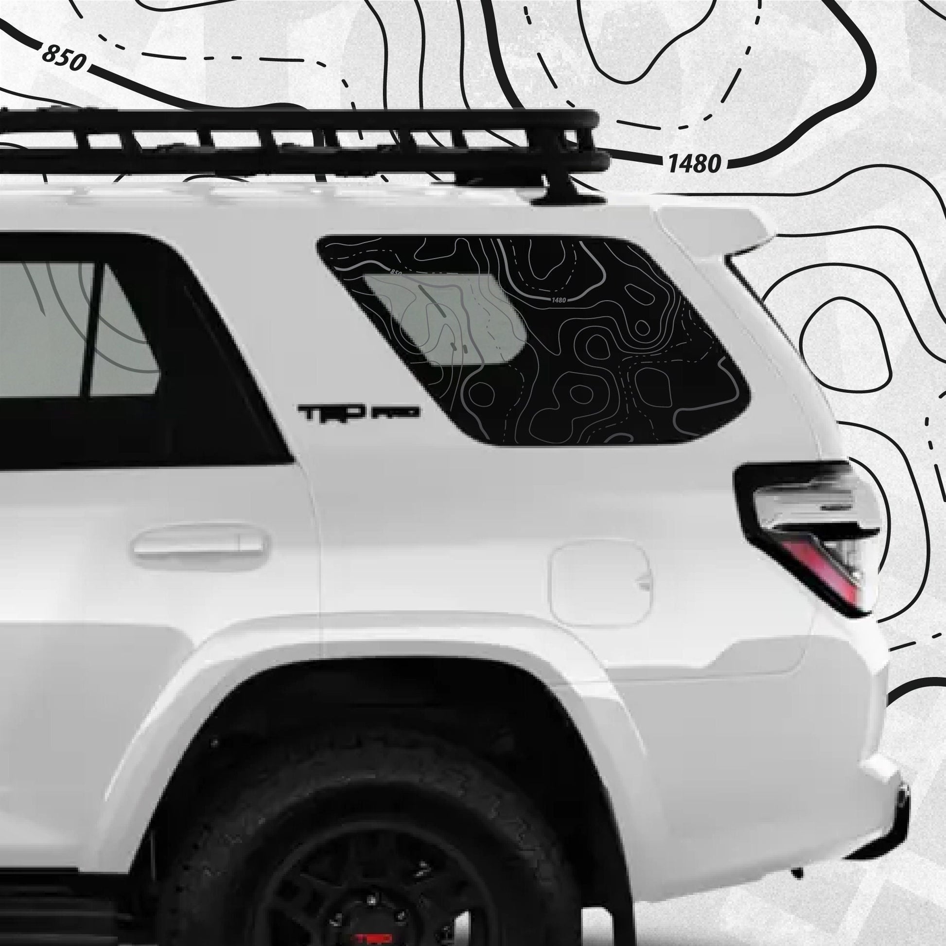 topographic window decal toyota 4runner
