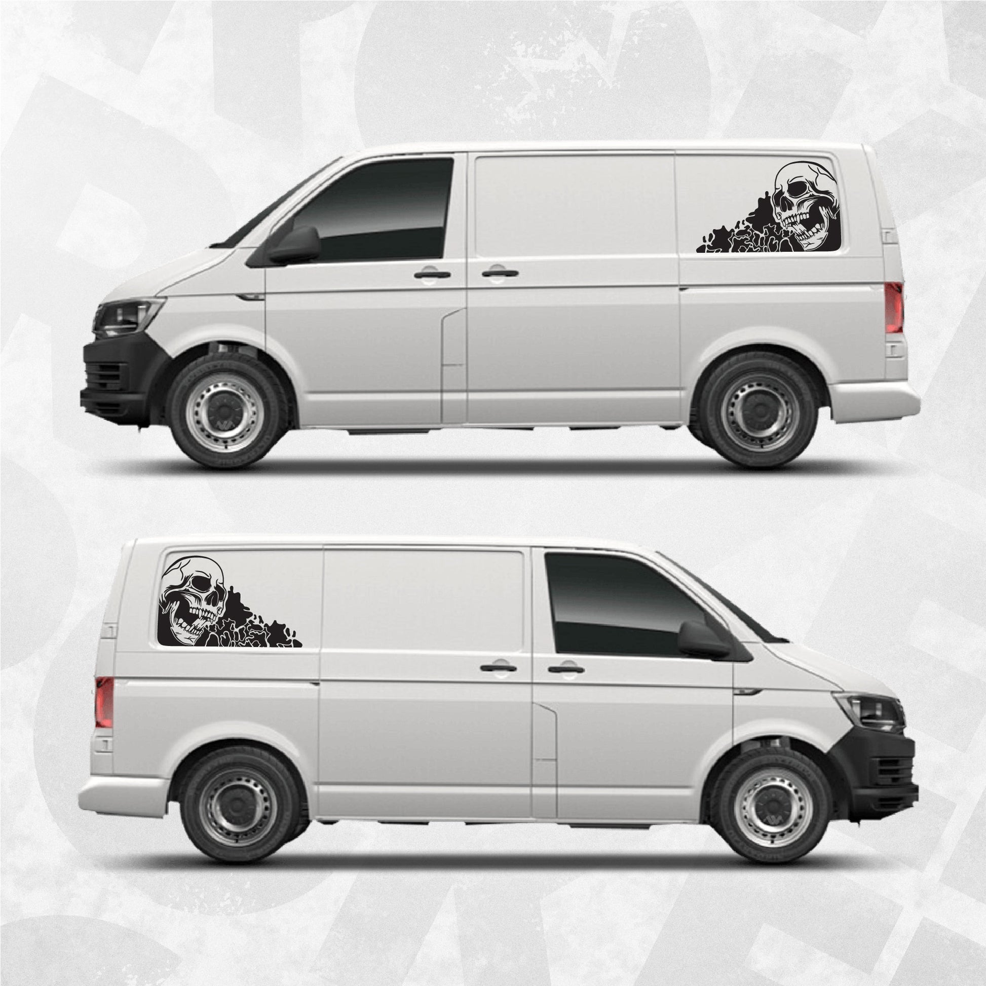 Volkswagen Window Decal Nightmare Skull fits VW Multivan, Transporter, California, Caravelle T5 T6 vans