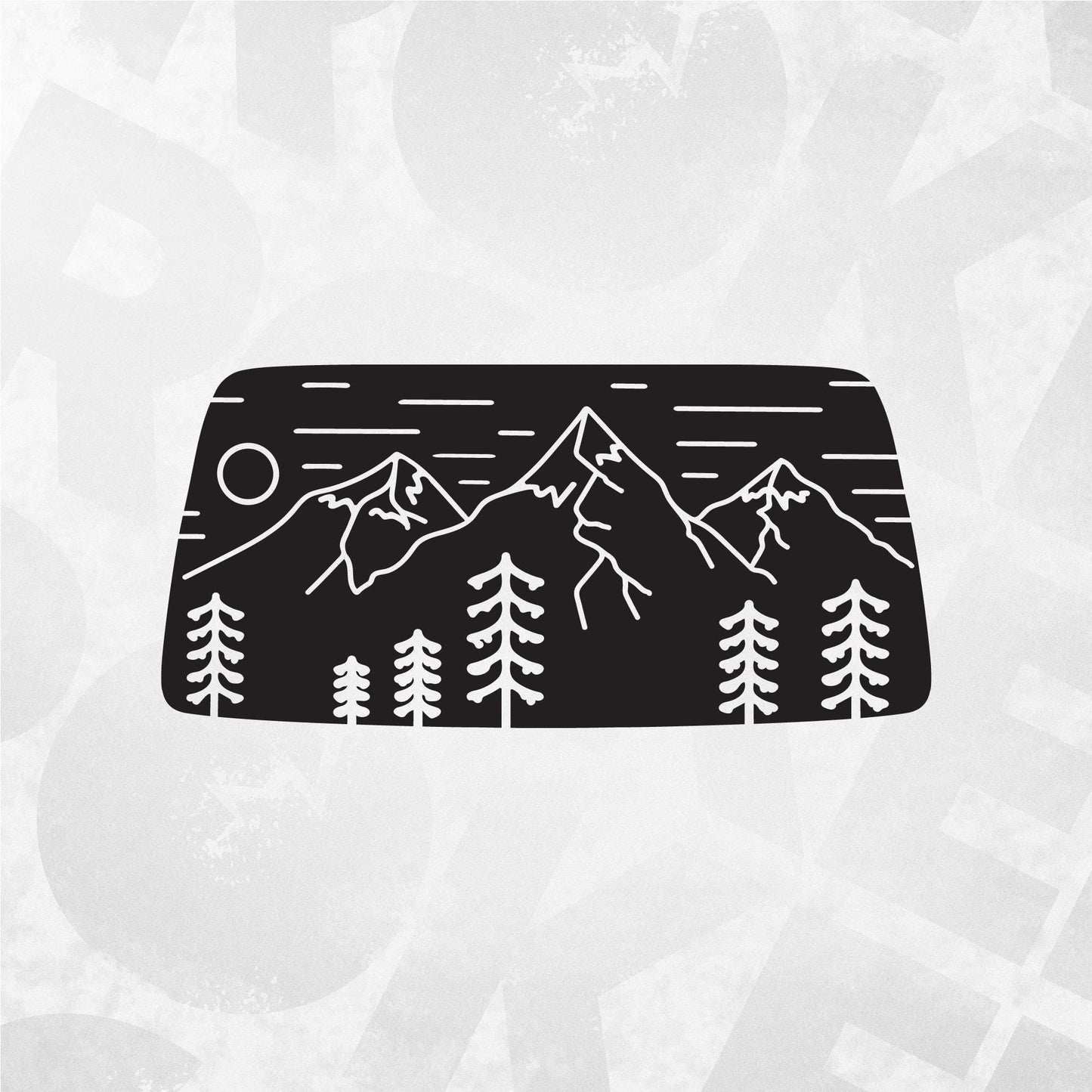 Volkswagen Caddy Rear Window Vinyl Tree Mountain Adventure Decal fits VW Caddy MK3 vans 2004 - 2010