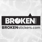 Logo of BROKEN stickers with website BROKENstickers.com