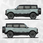 Ford Bronco Decals - Mountain Landscape Topographic Map Pattern in Black Scheme - Side Stripe Wrap Kit of 2