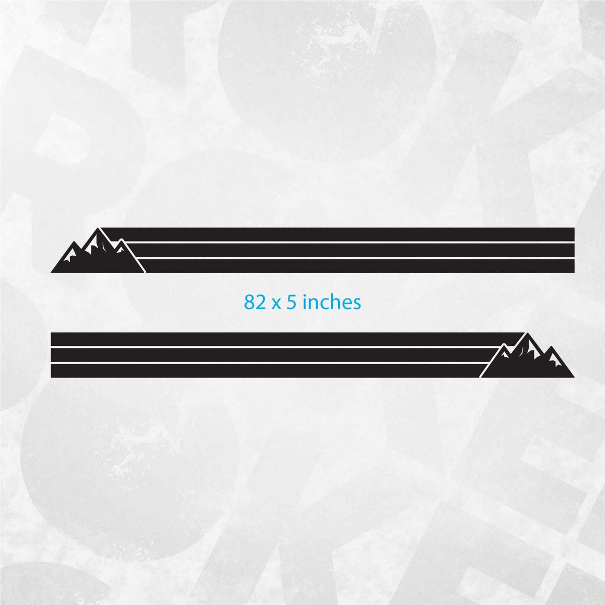 Ford F-150 Mountain Rocker Panel Decal – Side Stripe Kit design featuring mountain silhouette and twin-line stripe.
