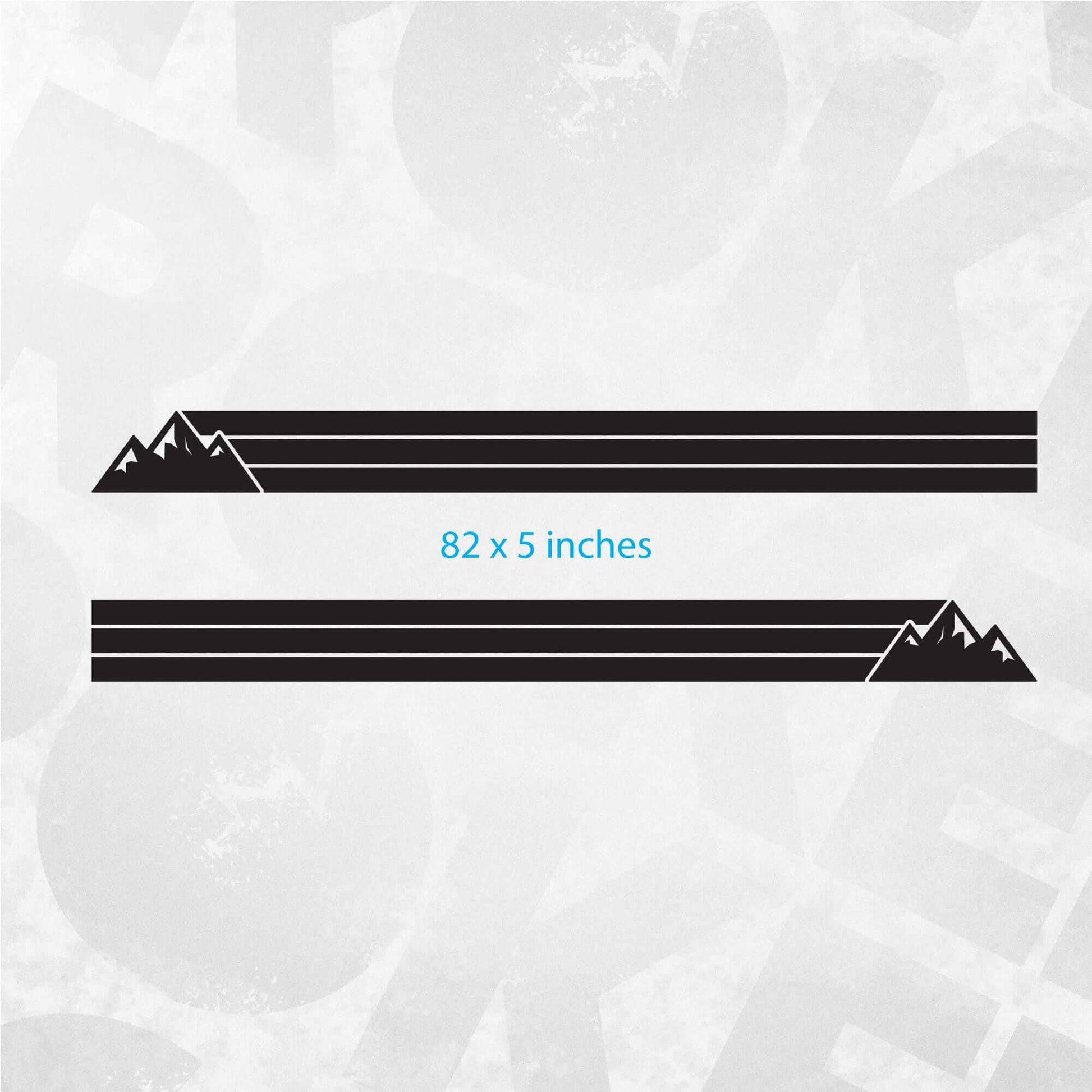 Ford F-150 Mountain Rocker Panel Decal – Side Stripe Kit design featuring mountain silhouette and twin-line stripe.