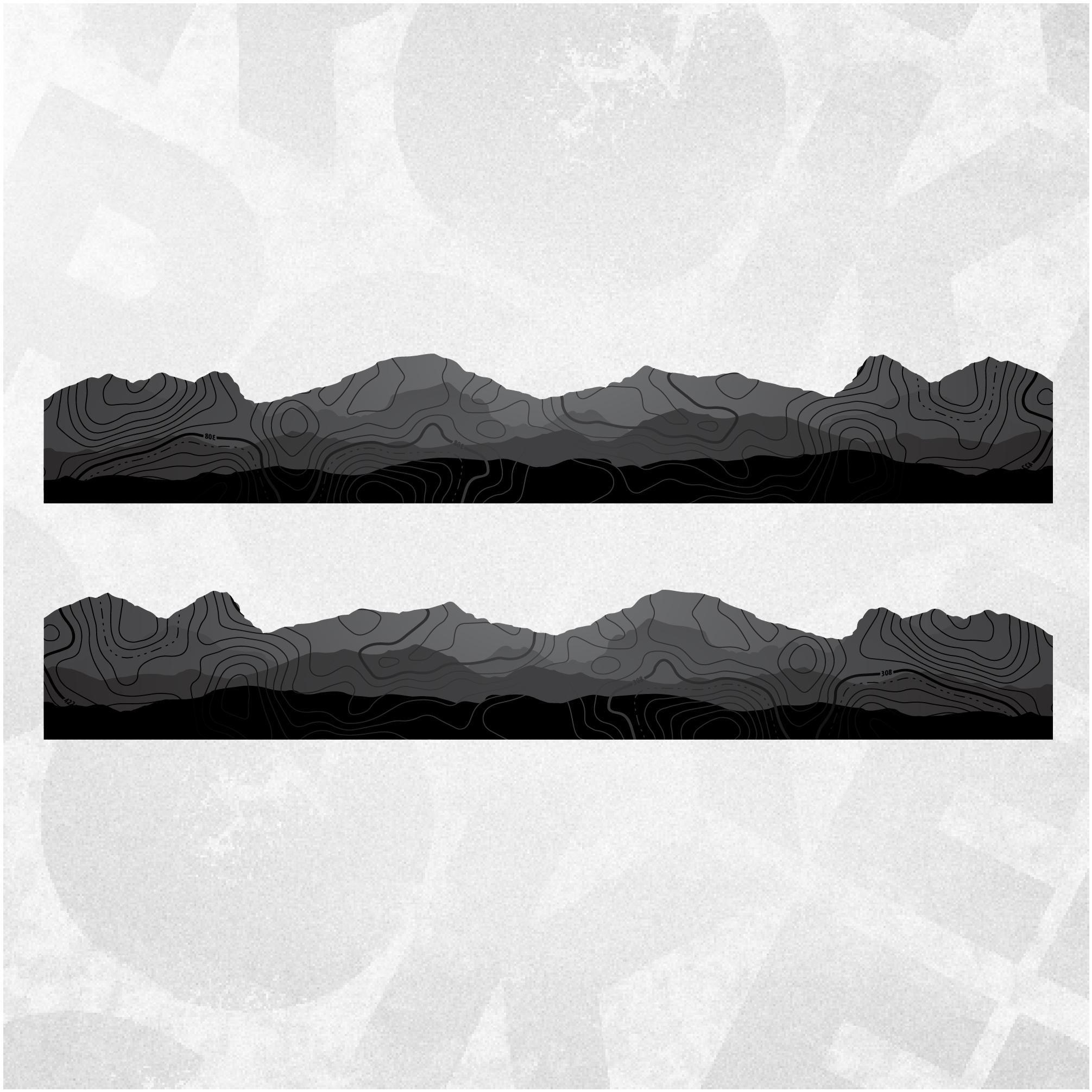 Forerunner Patterns Toyota 4Runner Decals - Mountain Landscape Topographic Map Pattern