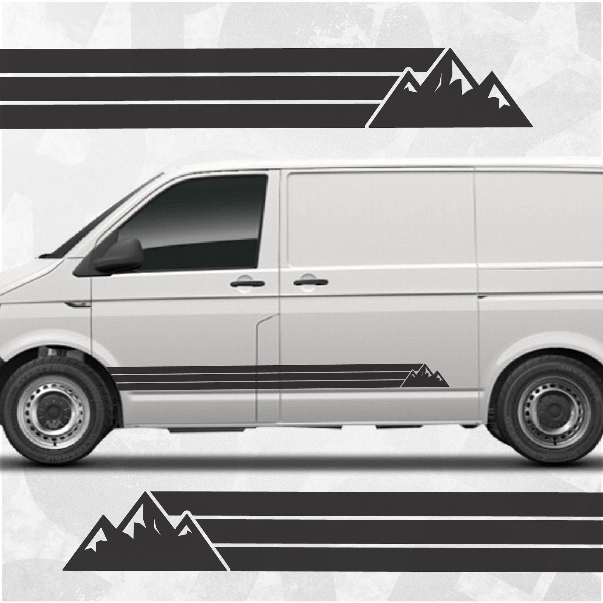 VW Side Stripe Graphic Mountain Camper Van Decal fits Volkswagen Multivan, Transporter, California, Caravelle T4 T5 T6