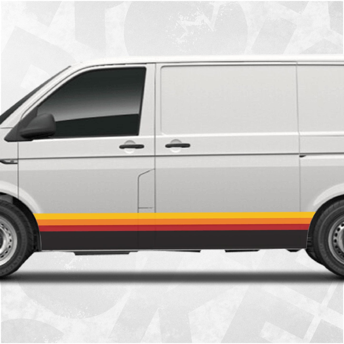 Retro Side Stripe Decal Kit for VW Transporter – Triple Color Wrap Vinyl Graphics - Fits T4 T5 T6 vans