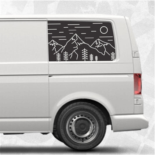 Adventure Mountain Side Panel Decals fits VW Multivan, Transporter, California, Caravelle T5 T6 T6.1 vans